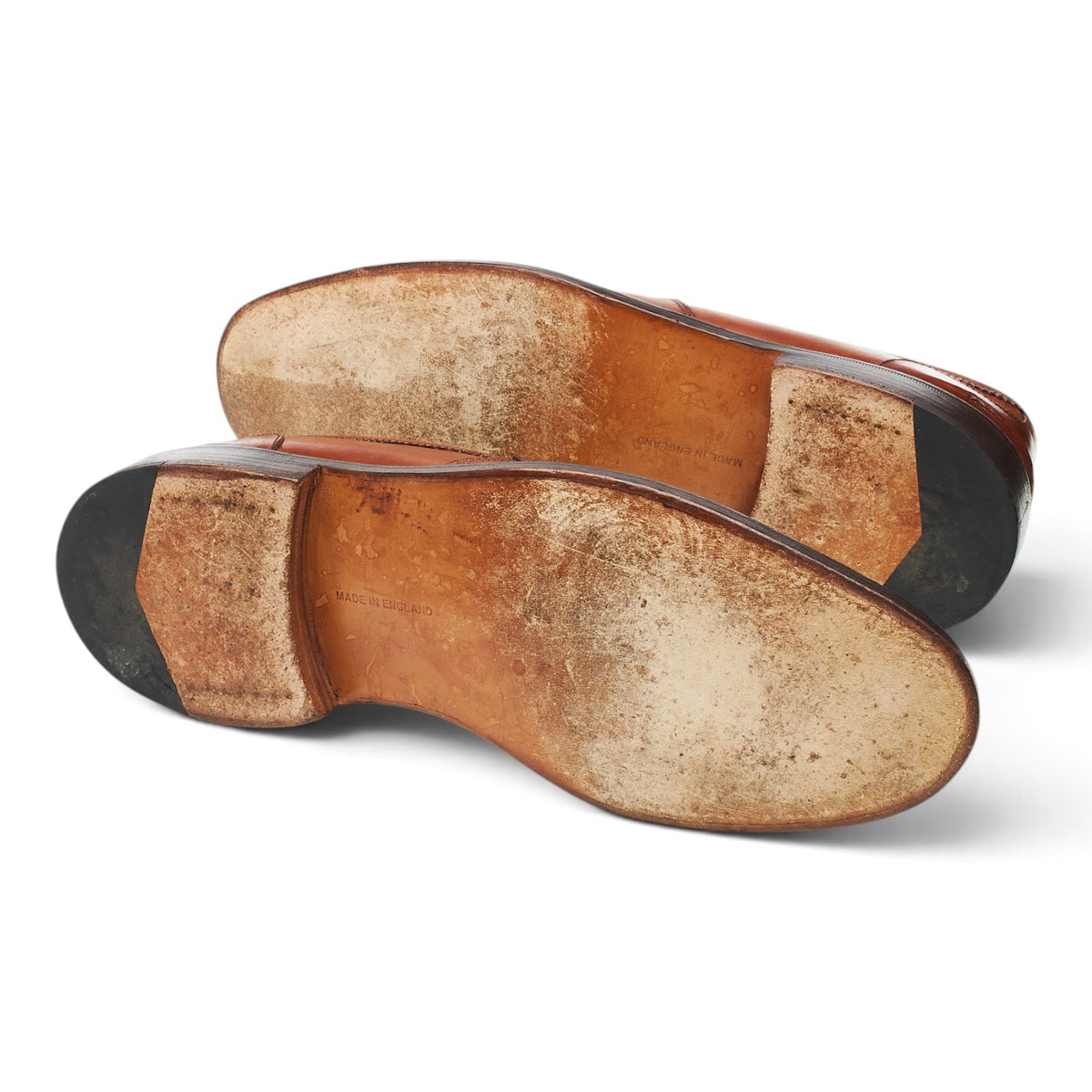 'James' Tan Brown Leather Loafers UK 9.5