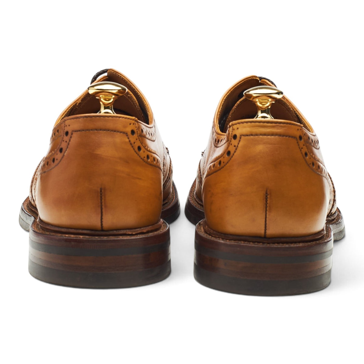 1880 'Chester' Tan Brown Leather Derby Brogues UK 9.5 F