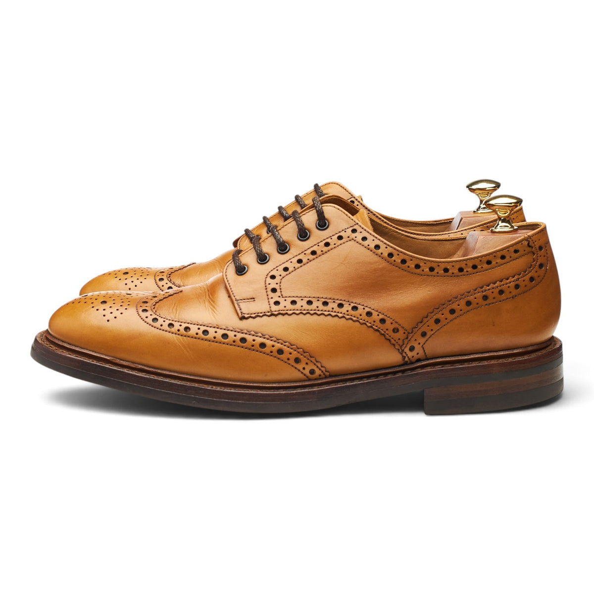 1880 'Chester' Tan Brown Leather Derby Brogues UK 9.5 F