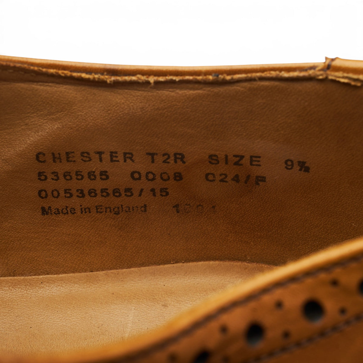 1880 'Chester' Tan Brown Leather Derby Brogues UK 9.5 F