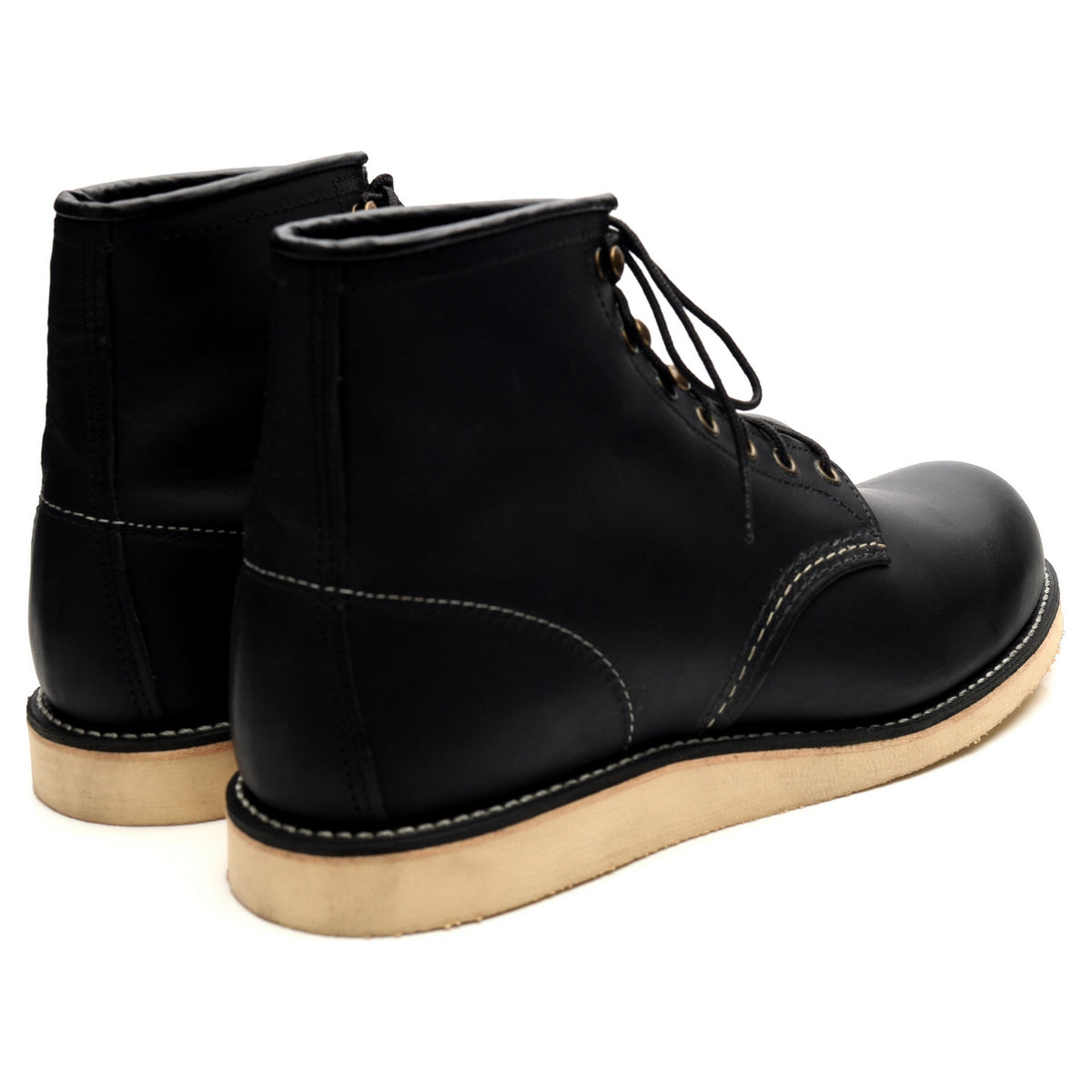 &#39;2951&#39; Black Leather Rover Boots UK 9.5 US 10.5