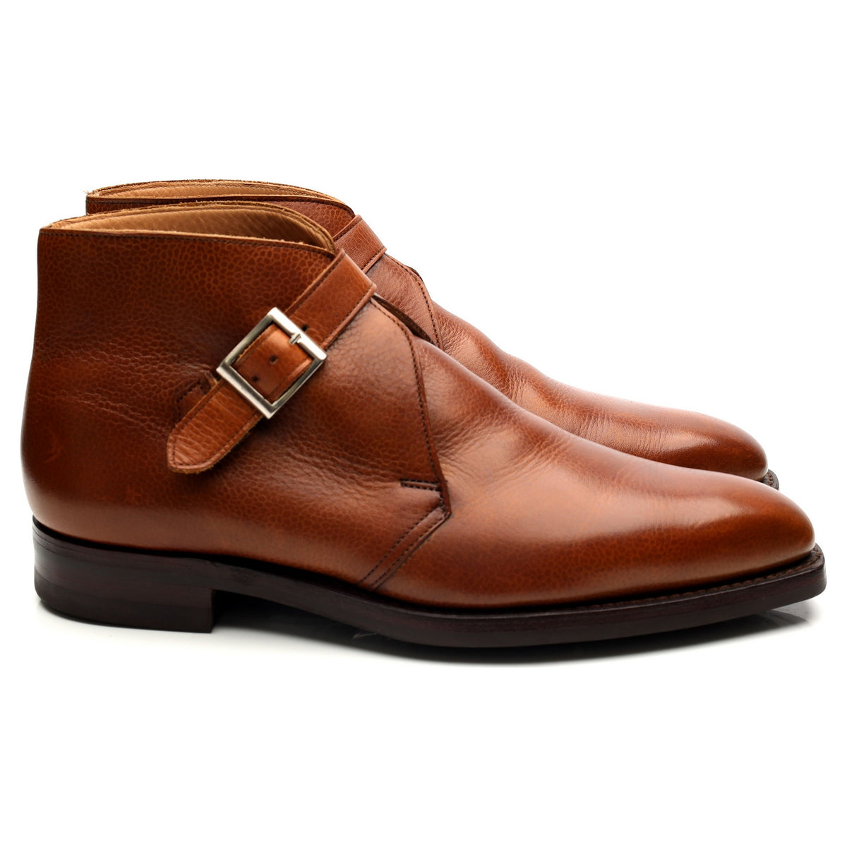 &#39;Burnham 2&#39; Tan Brown Leather Monk Boots UK 7 G