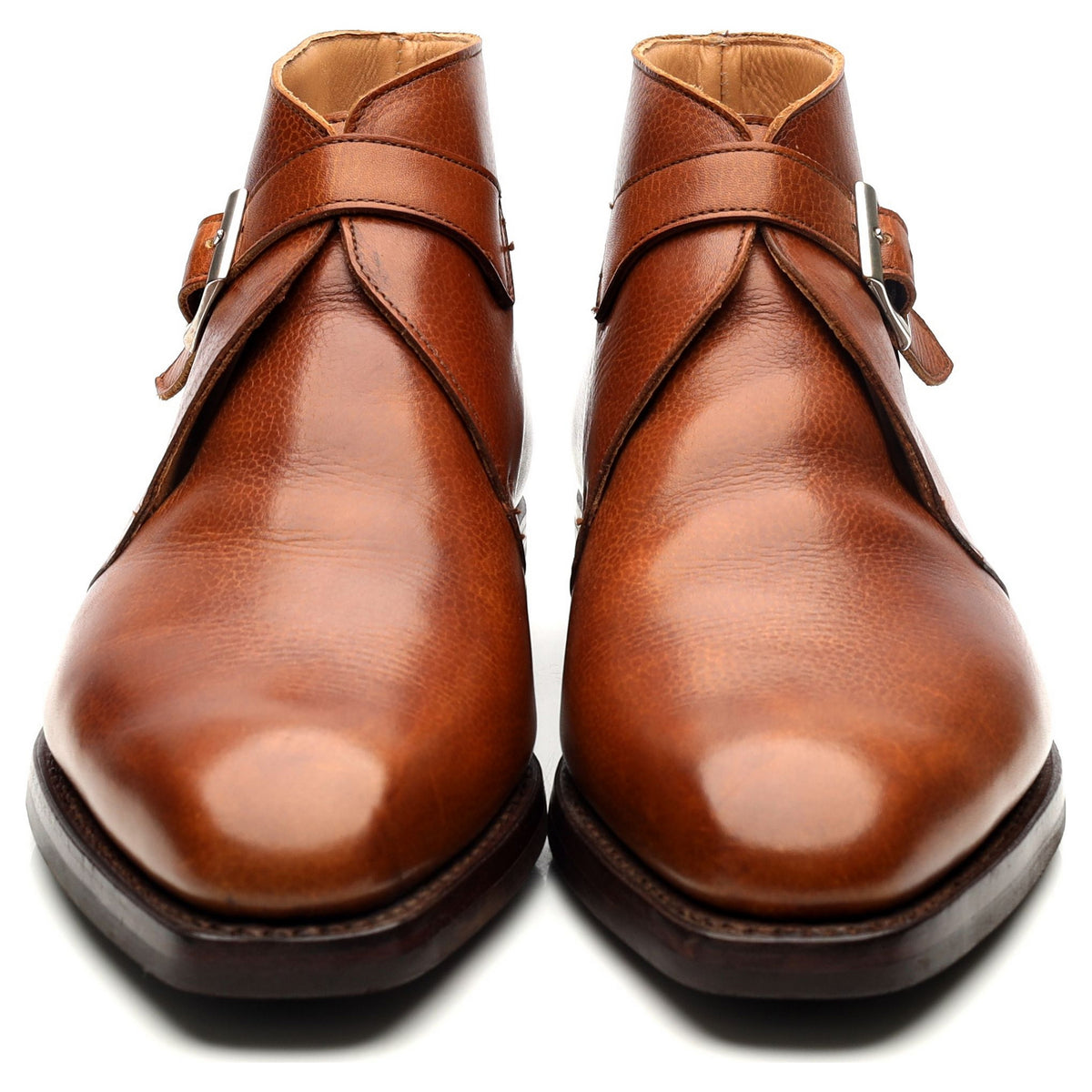 &#39;Burnham 2&#39; Tan Brown Leather Monk Boots UK 7 G