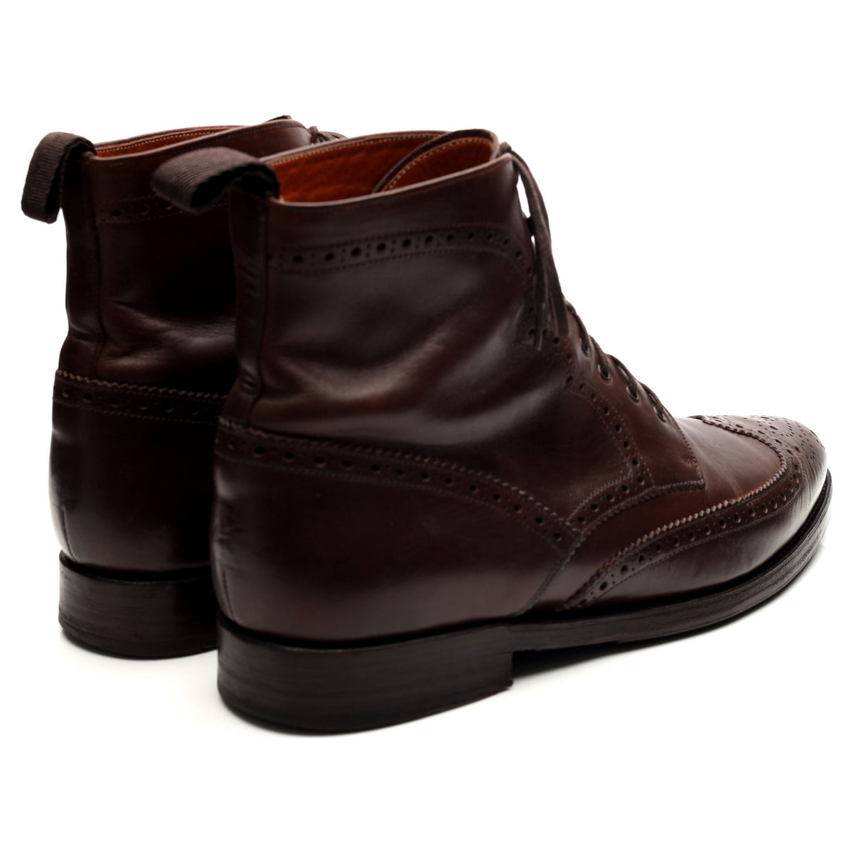 &#39;Holman&#39; Dark Brown Leather Brogue Boots UK 8.5 E
