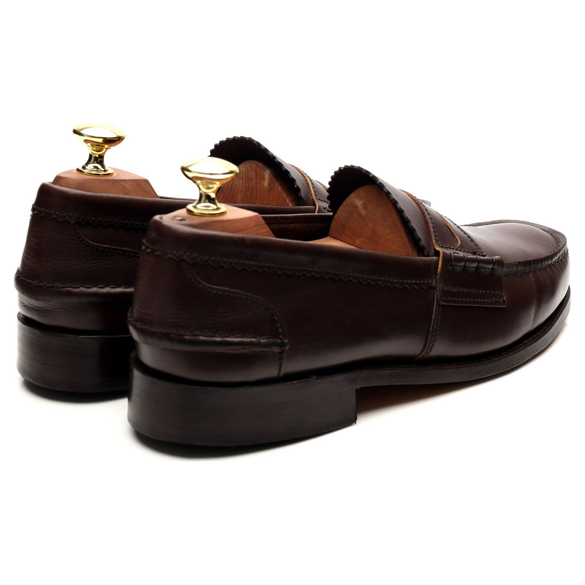 Dark Brown Leather Loafers UK 7.5 F