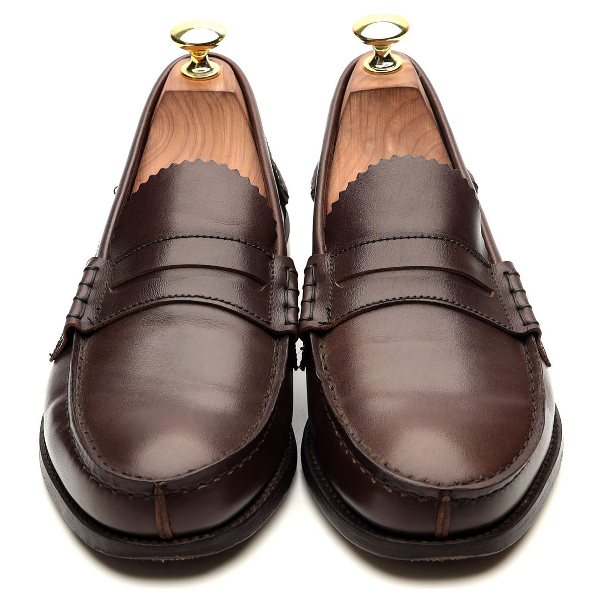 Dark Brown Leather Loafers UK 7.5 F