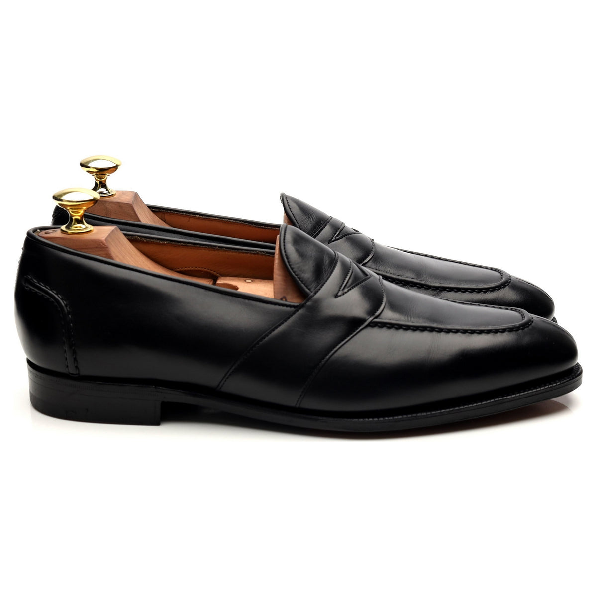 Ralph Lauren Black Leather Split Toe Loafers UK 7.5
