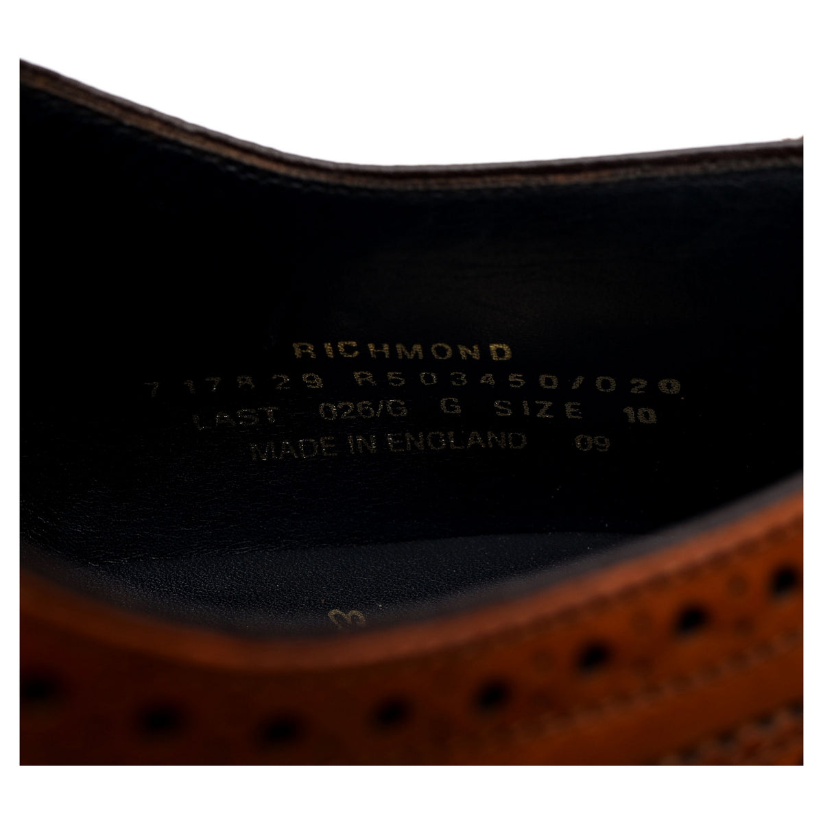 &#39;Richmond&#39; Tan Brown Leather Brogues UK 10 G