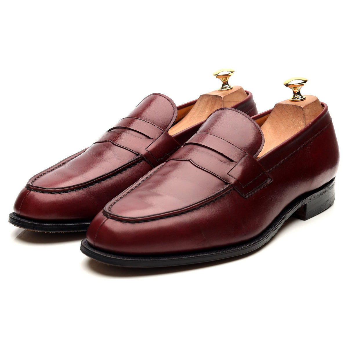 &#39;Hilton&#39; Burgundy Leather Loafers UK 10.5 F