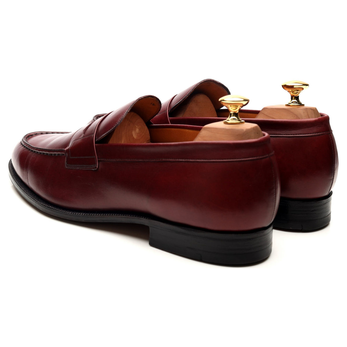 &#39;Hilton&#39; Burgundy Leather Loafers UK 10.5 F