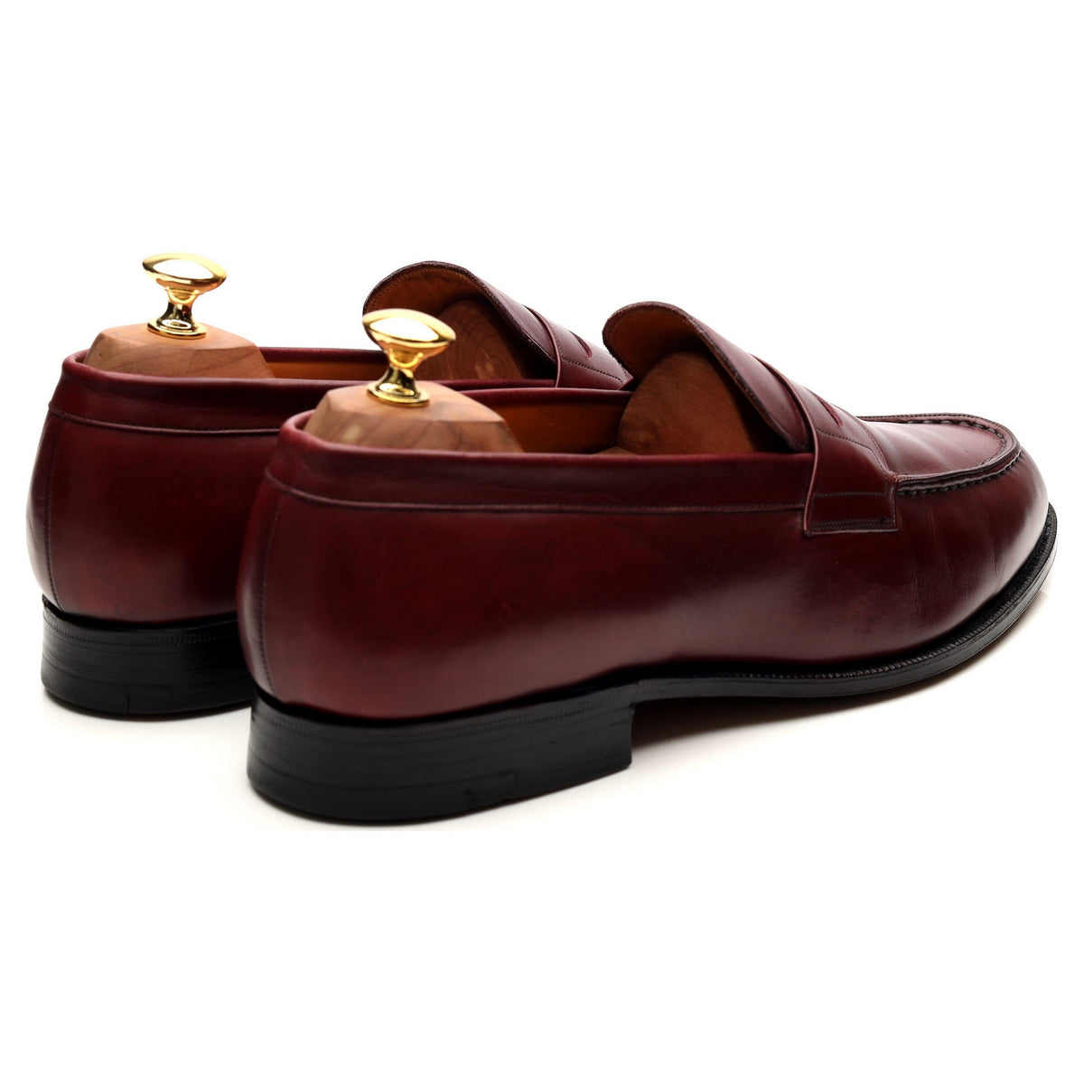 &#39;Hilton&#39; Burgundy Leather Loafers UK 10.5 F