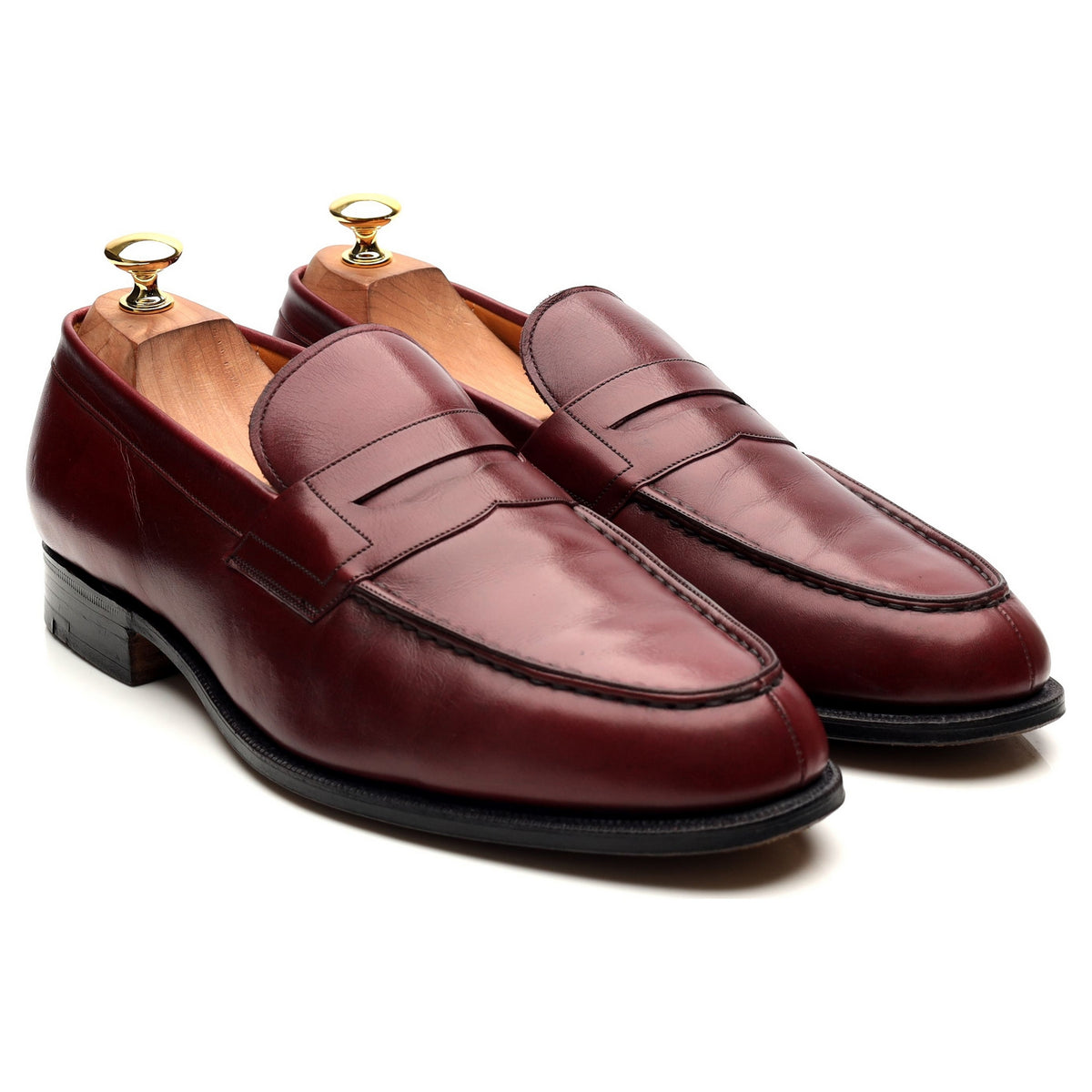 &#39;Hilton&#39; Burgundy Leather Loafers UK 10.5 F