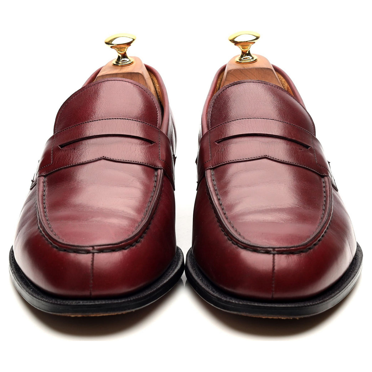 &#39;Hilton&#39; Burgundy Leather Loafers UK 10.5 F
