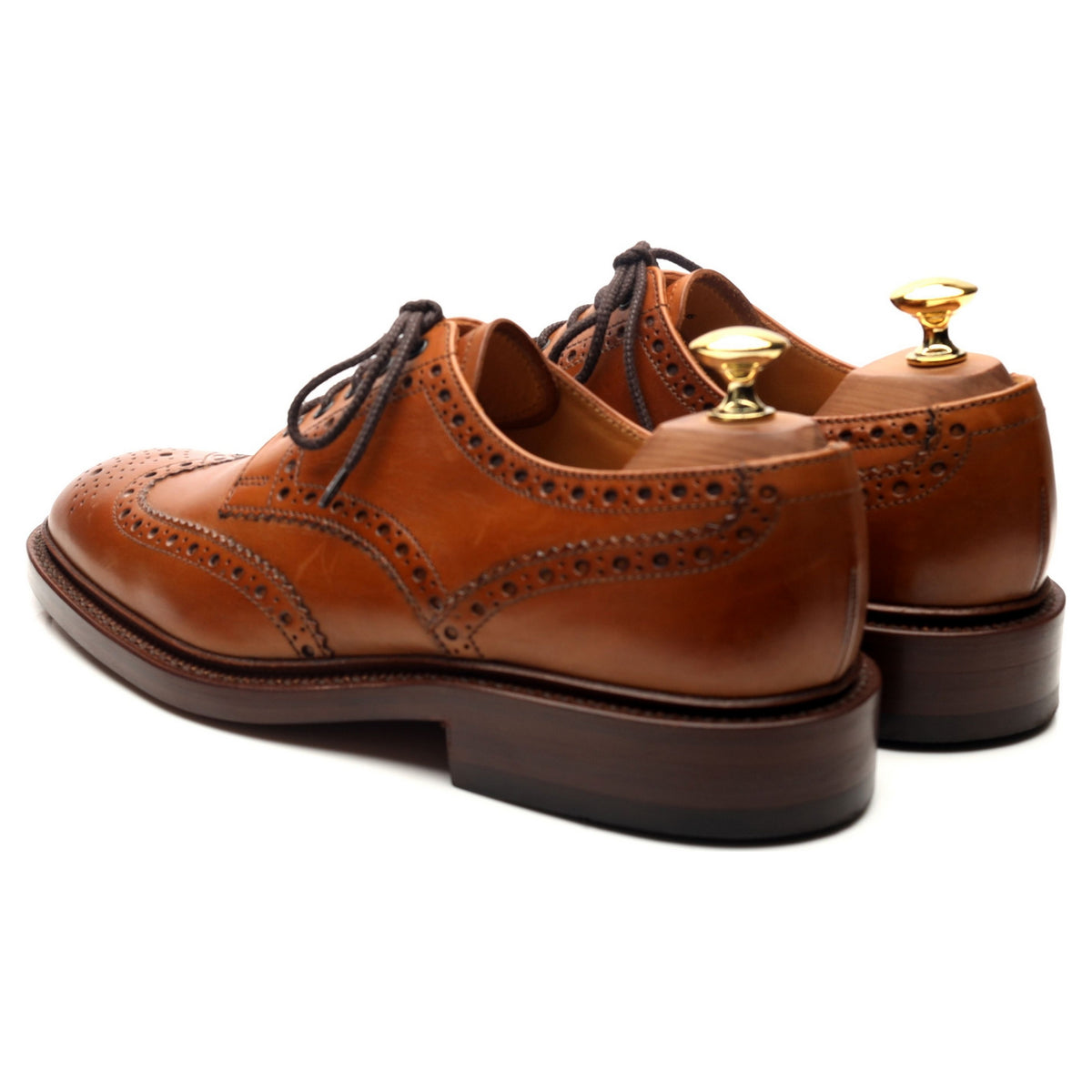 1880 &#39;Chester 2&#39; Tan Brown Leather Derby Brogues UK 6 F