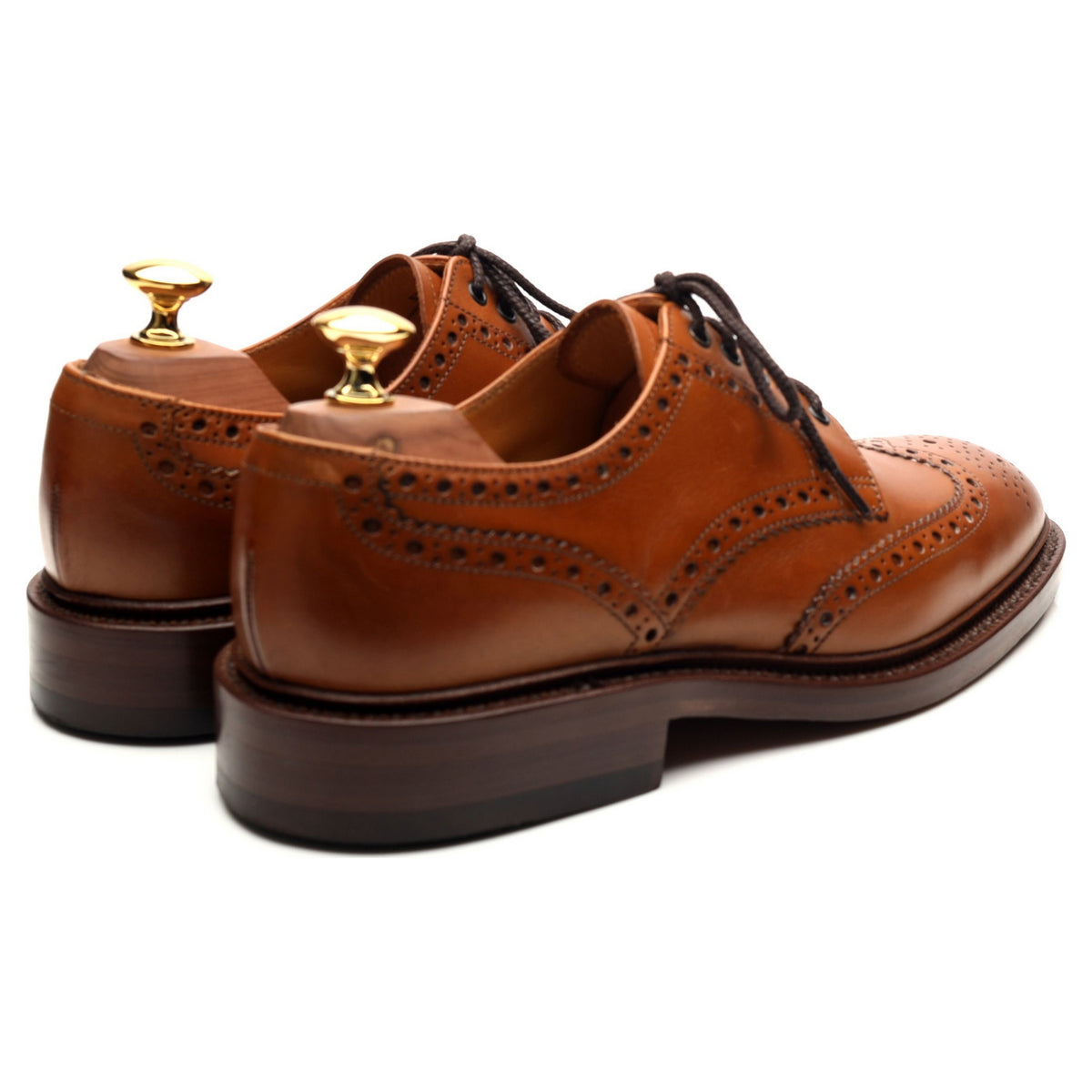 1880 &#39;Chester 2&#39; Tan Brown Leather Derby Brogues UK 6 F