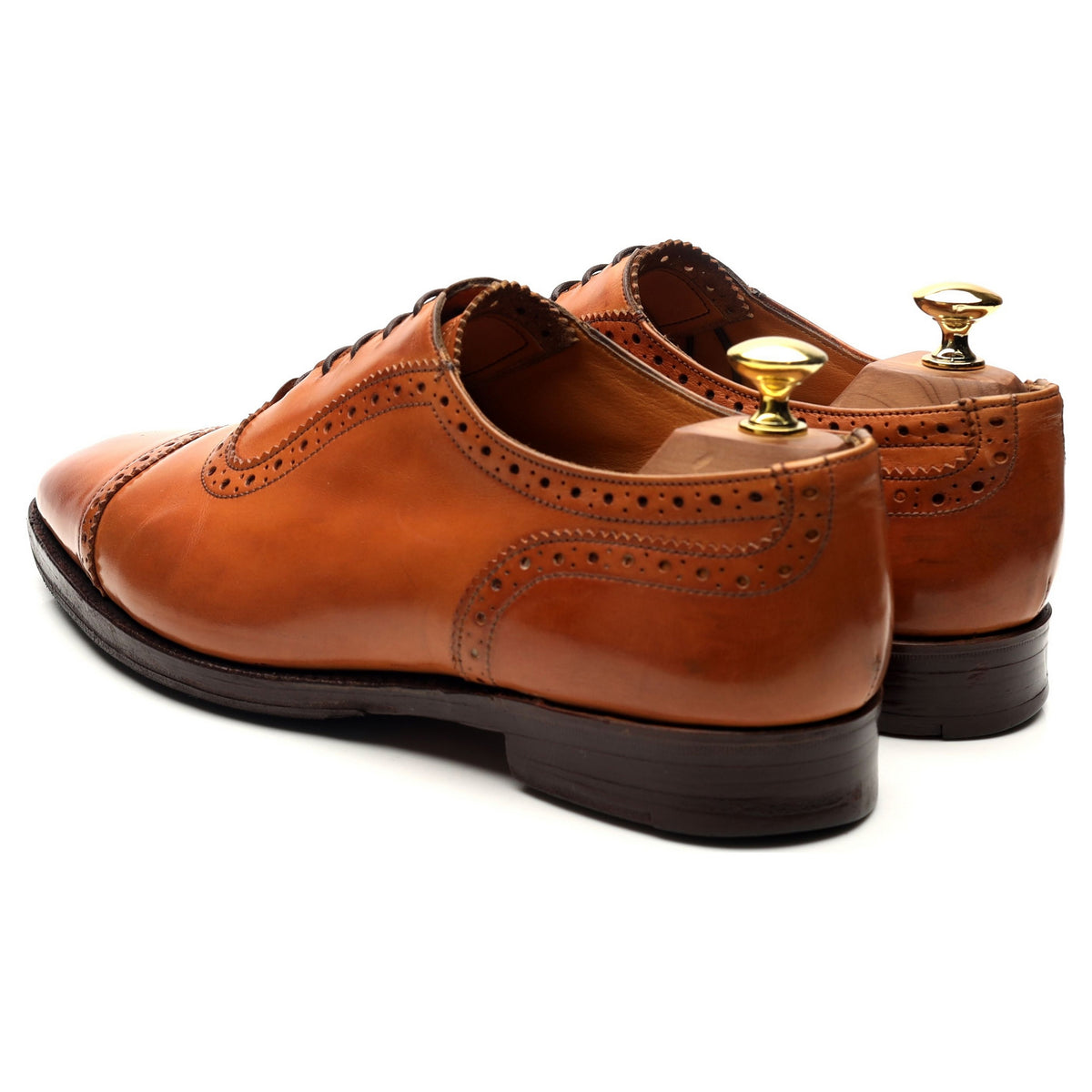 &#39;Belgrave&#39; Tan Brown Leather Oxford UK 8