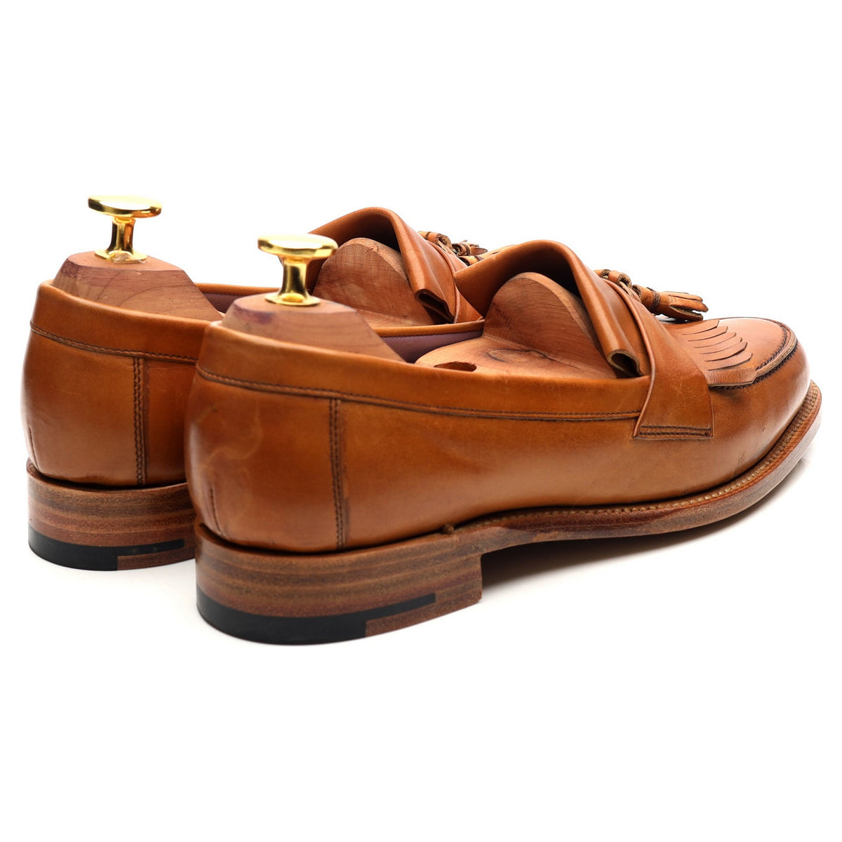 Women&#39;s &#39;Heather&#39; Tan Brown Leather Fringed Tassel Loafers UK 4.5 D