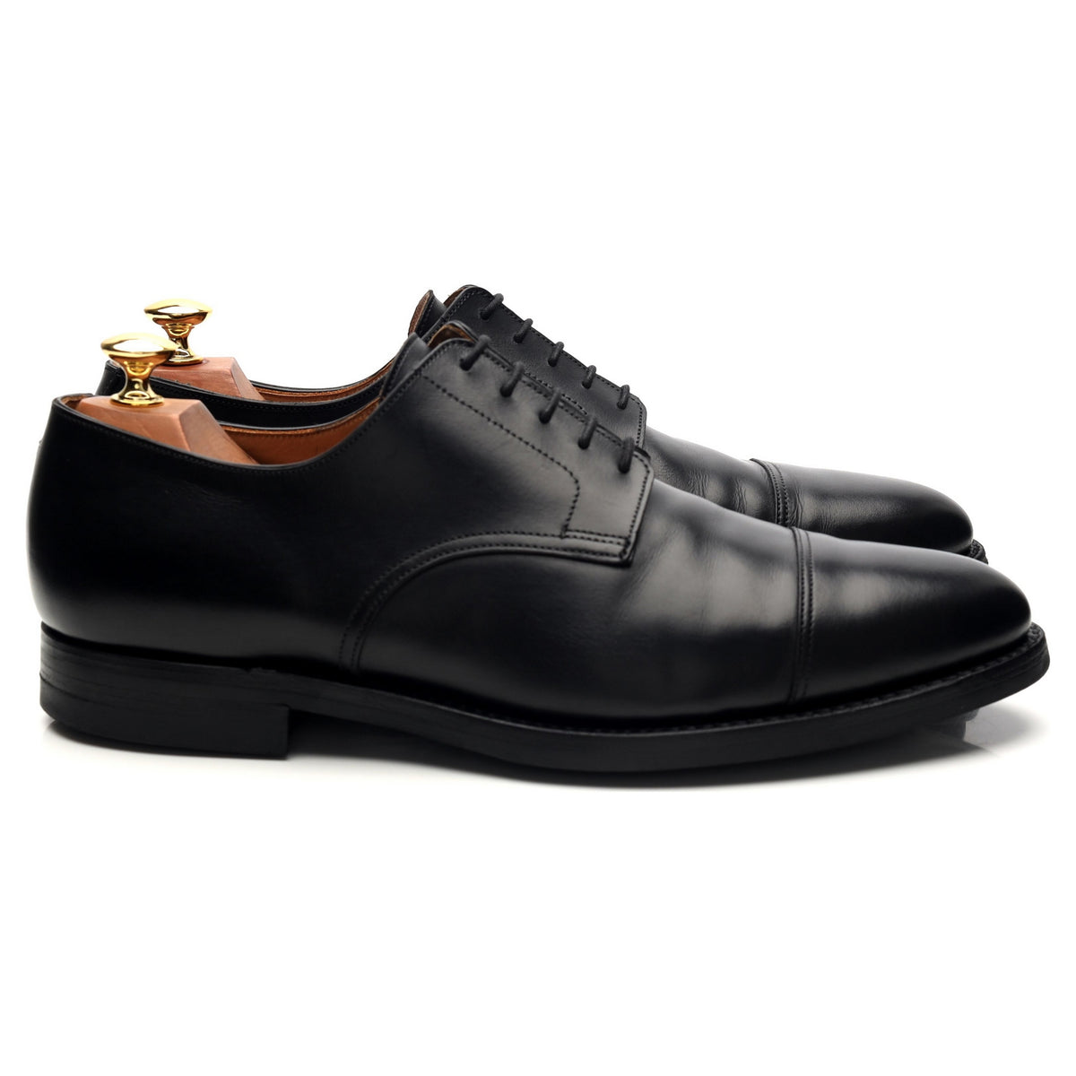 &#39;Ripon&#39; Black Leather Derby UK 9.5 E