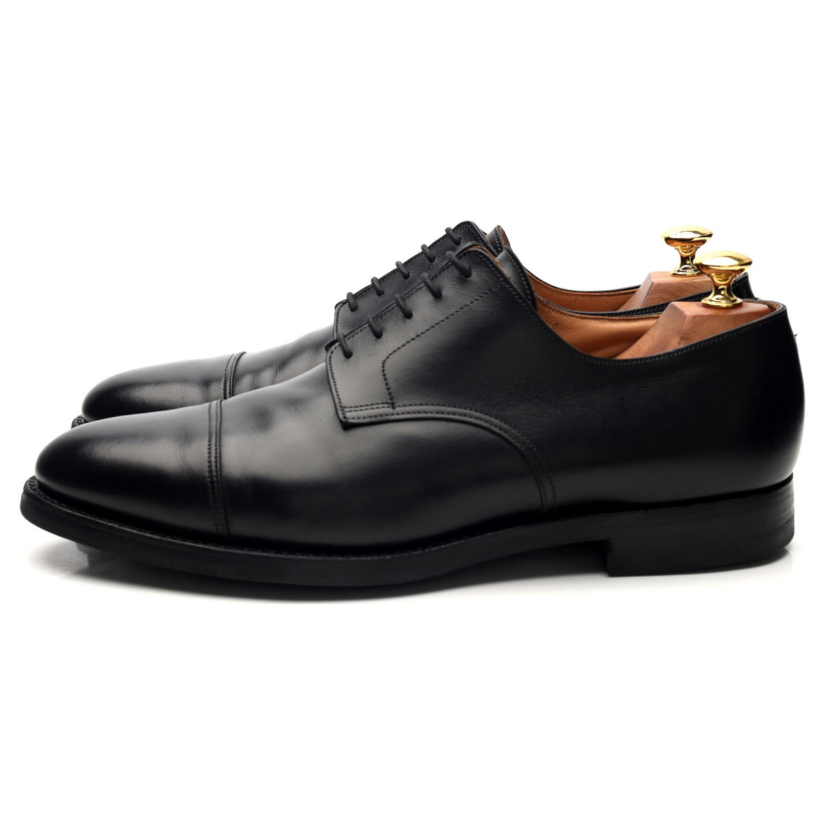 &#39;Ripon&#39; Black Leather Derby UK 9.5 E