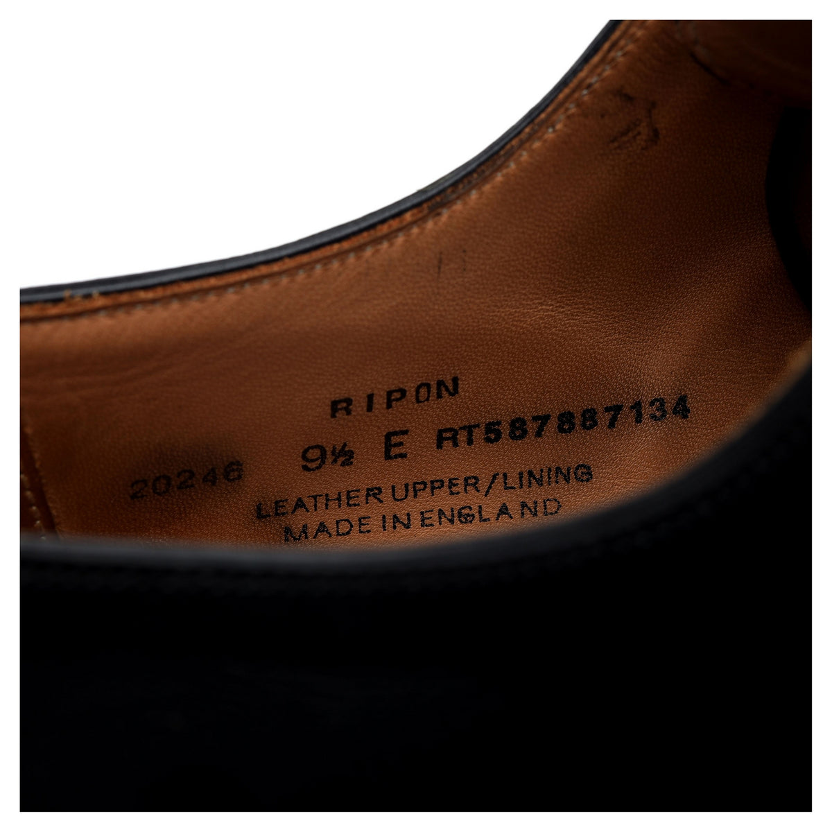 &#39;Ripon&#39; Black Leather Derby UK 9.5 E