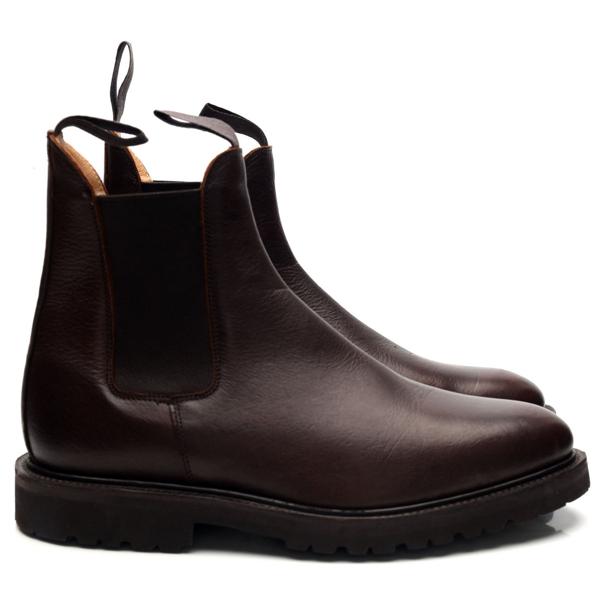 &#39;Gigio&#39; Dark Brown Kudu Leather Chelsea Boots UK 7