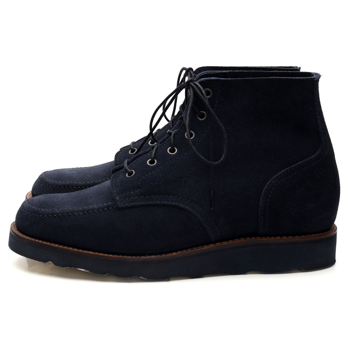 &#39;Wilson&#39; Navy Blue Suede Boots UK 6.5