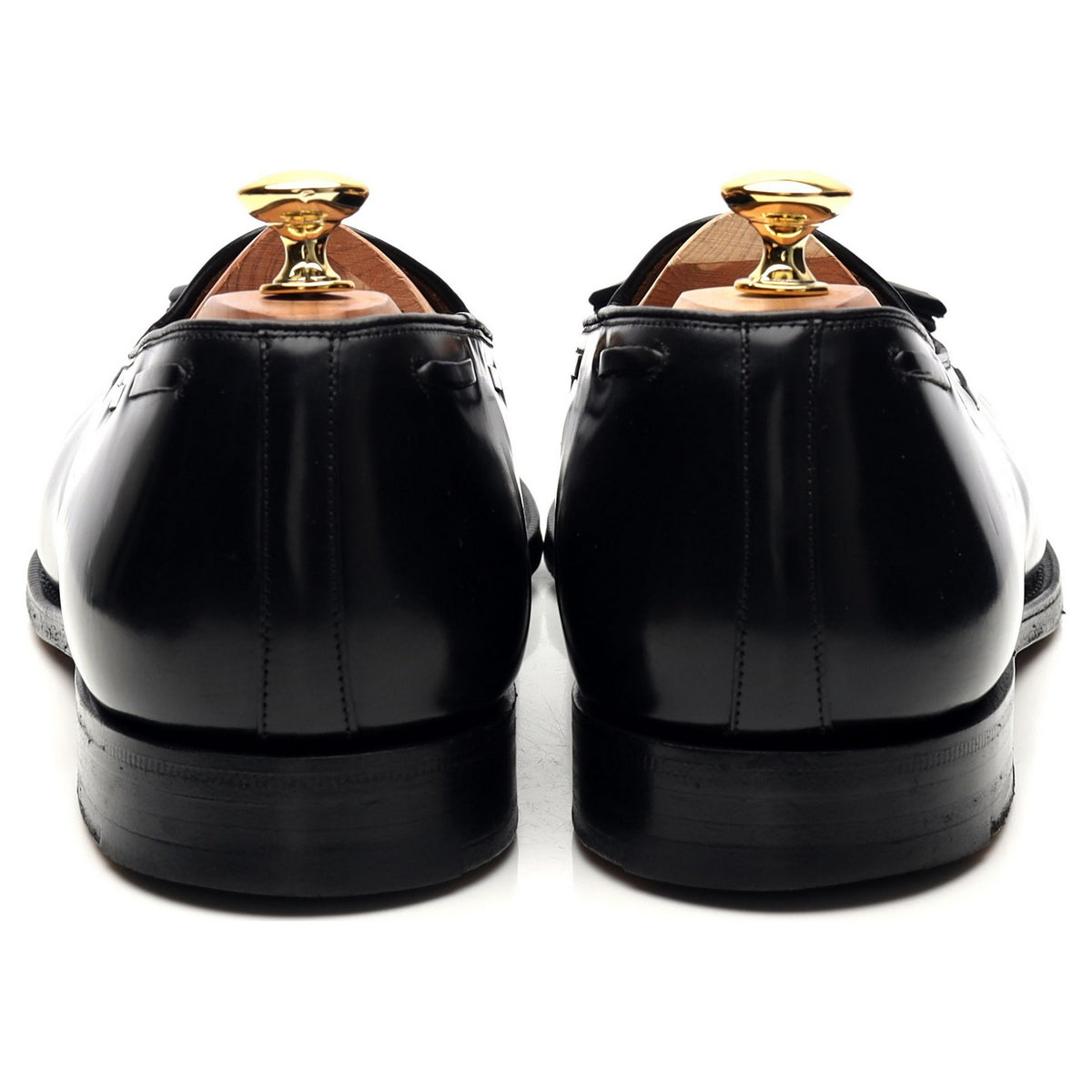 &#39;Melbourne&#39; Black Leather Tassel Loafers UK 11 F