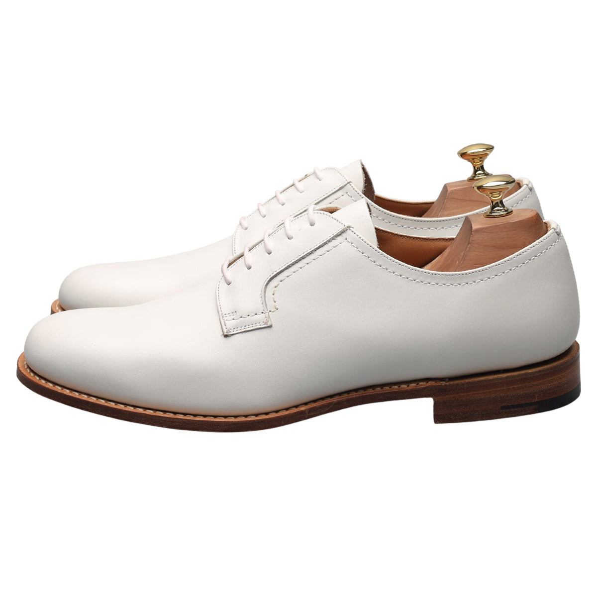 &#39;Barkson&#39; White Leather Derby UK 10 F