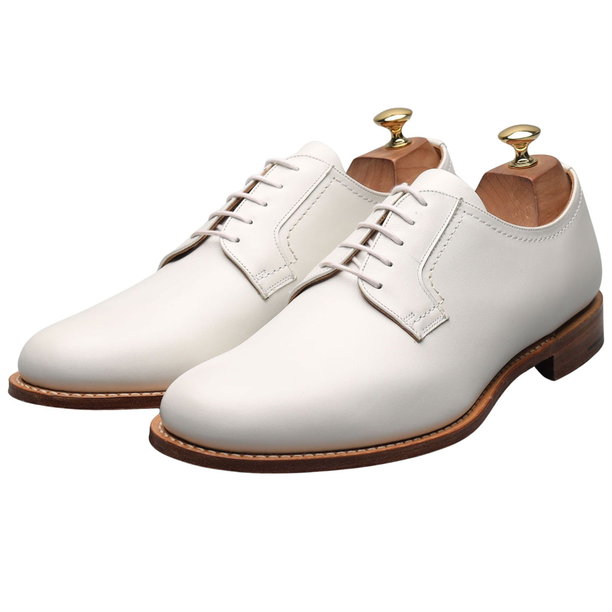 &#39;Barkson&#39; White Leather Derby UK 10 F