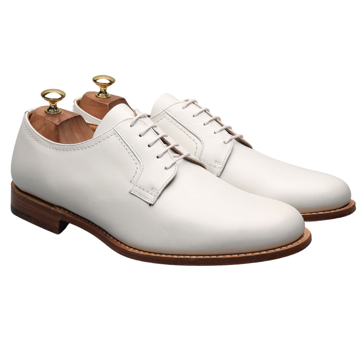 &#39;Barkson&#39; White Leather Derby UK 10 F