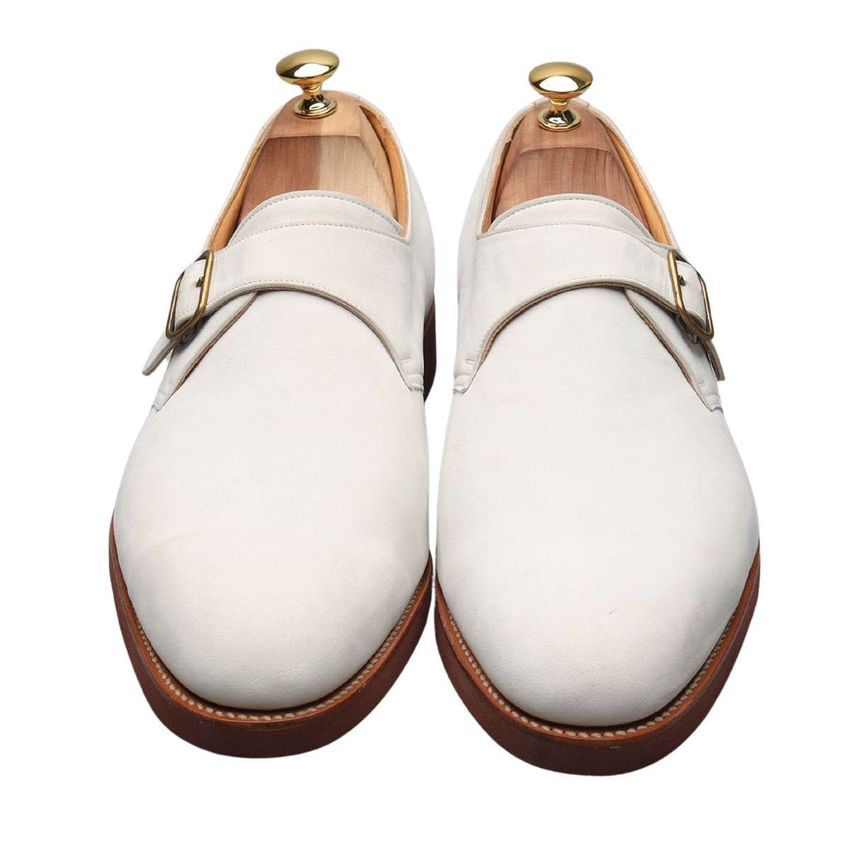 White Nubuck Monk Strap UK 11.5 E