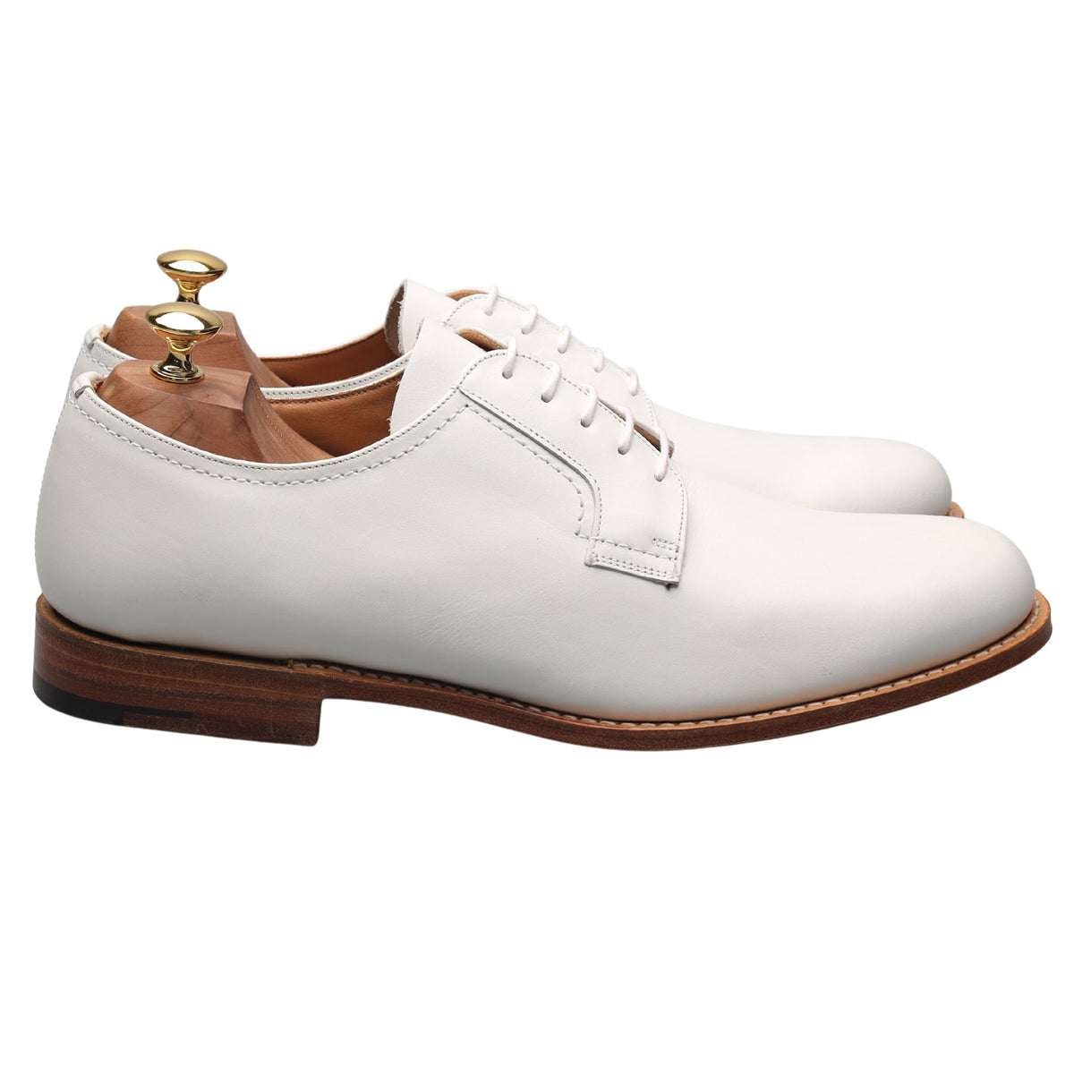 &#39;Barkson&#39; White Leather Derby UK 10 F