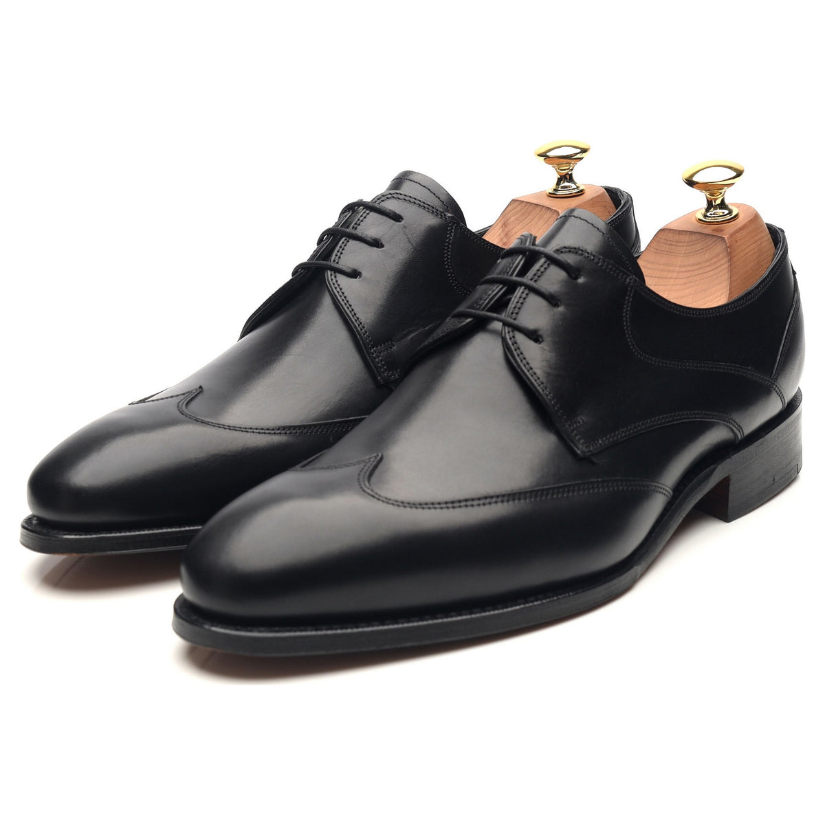 &#39;Newhaven&#39; Black Leather Derby UK 6.5 G