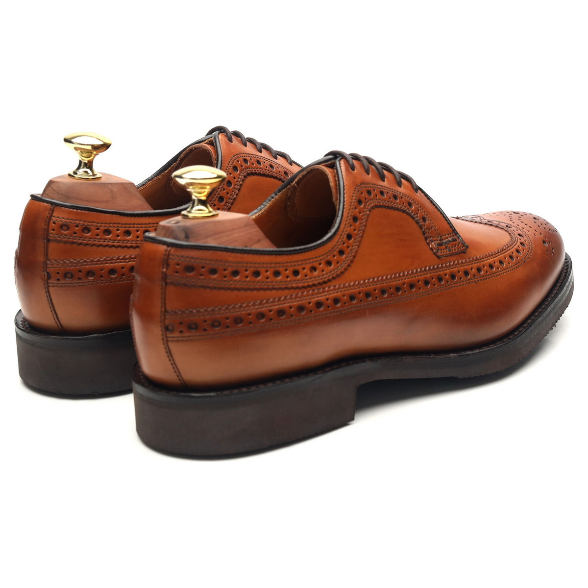 &#39;Haven&#39; Tan Brown Leather Derby Brogues UK 7.5 F