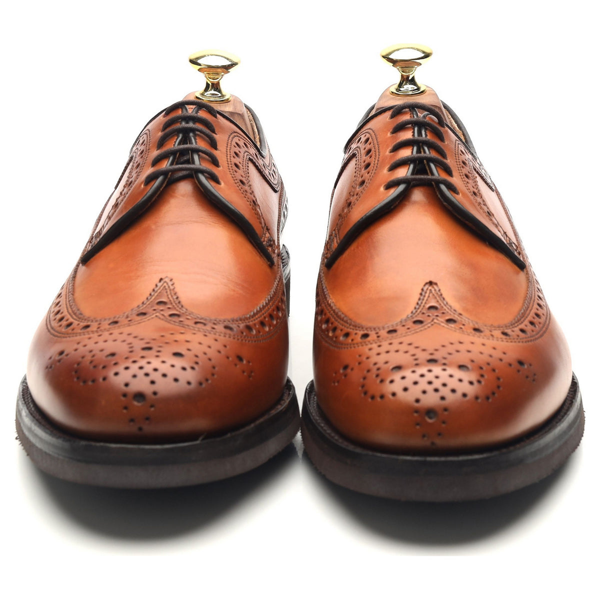 &#39;Haven&#39; Tan Brown Leather Derby Brogues UK 7.5 F