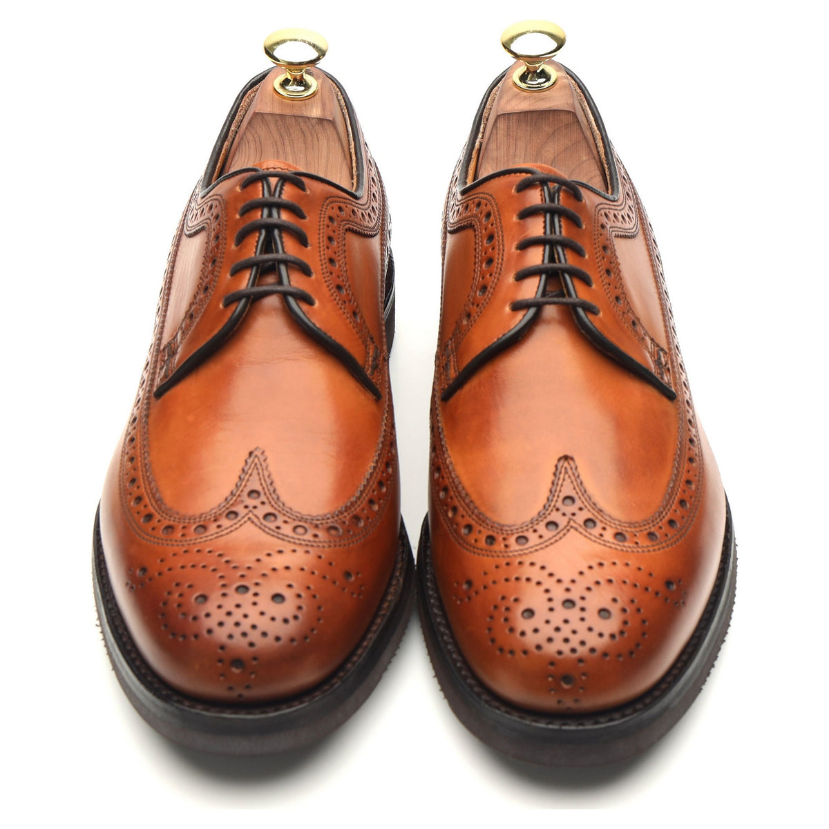 &#39;Haven&#39; Tan Brown Leather Derby Brogues UK 7.5 F