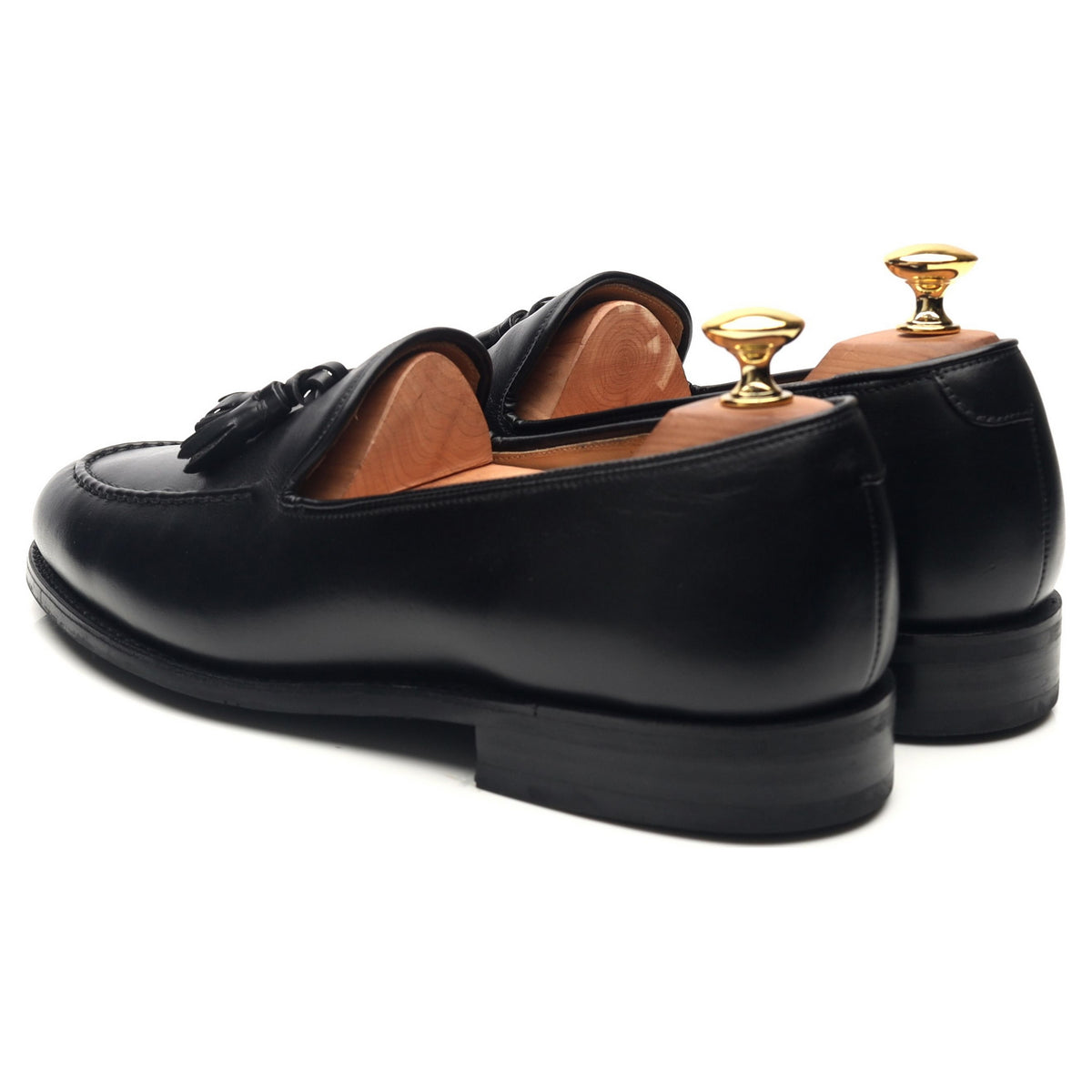 &#39;Studland&#39; Black Leather Tassel Loafers UK 6.5 F