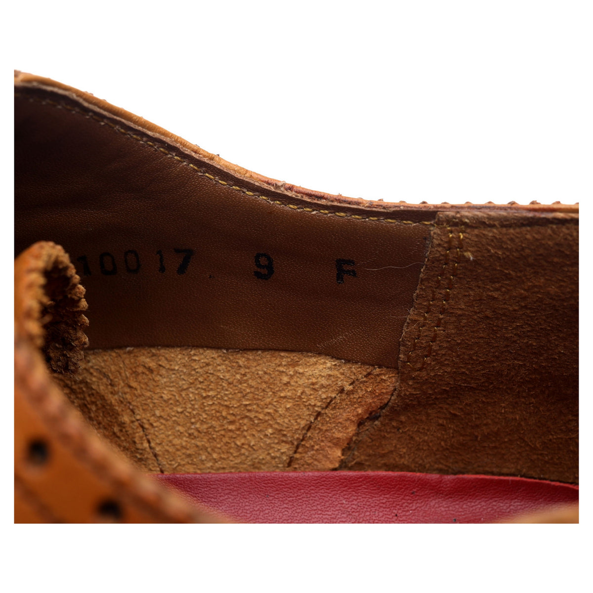 &#39;Matthew&#39; Tan Brown Leather Oxford Semi Brogues UK 9 F
