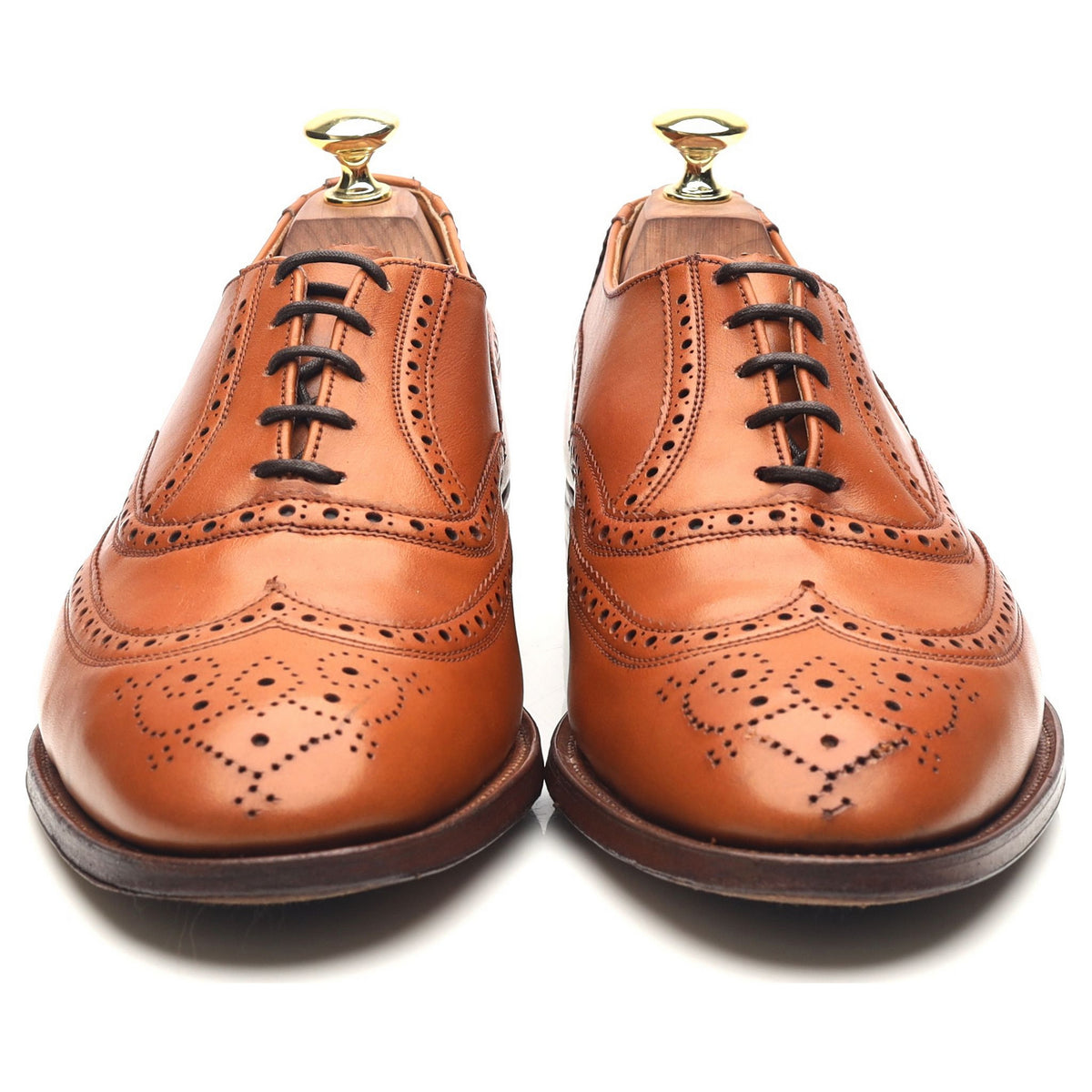 Vintage Tan Brown Leather Brogues UK 7.5