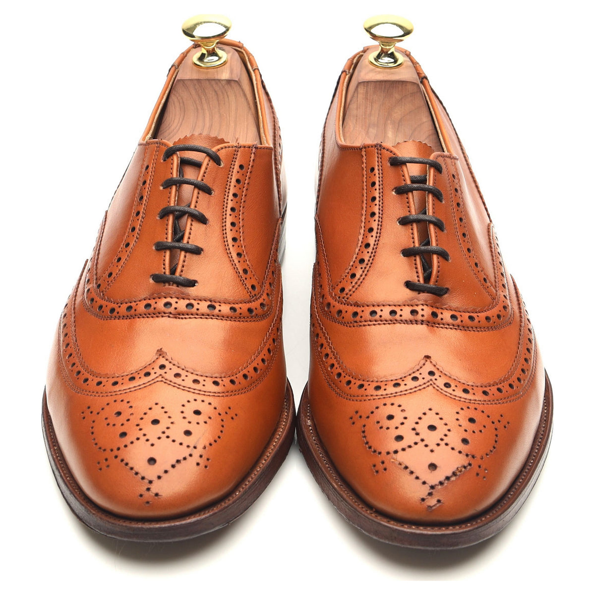 Vintage Tan Brown Leather Brogues UK 7.5