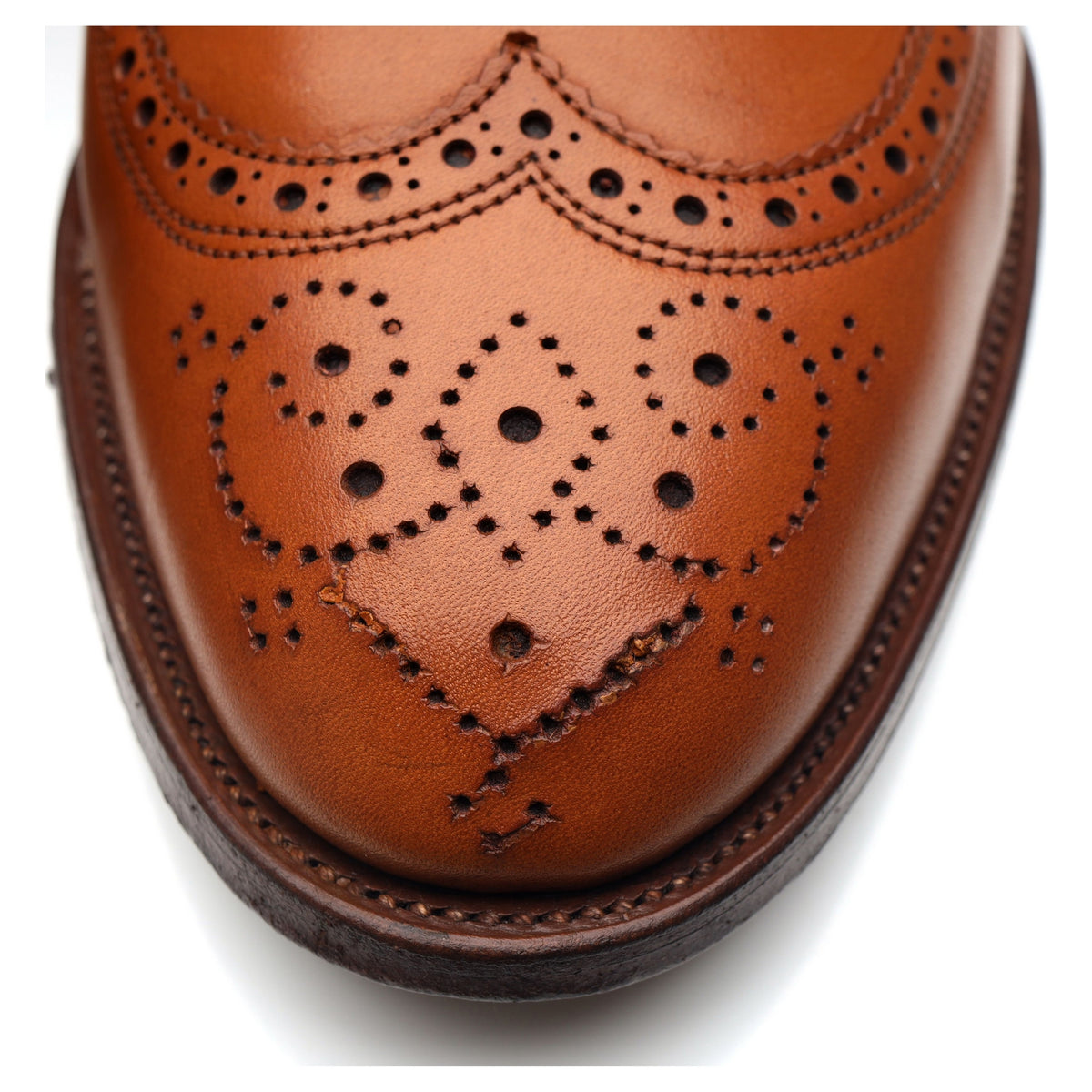 Vintage Tan Brown Leather Brogues UK 7.5
