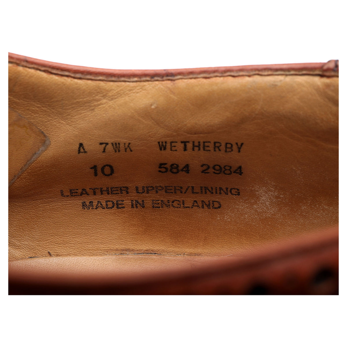 &#39;Wetherby&#39; Tan Brown Leather Derby Brogues UK 10 F