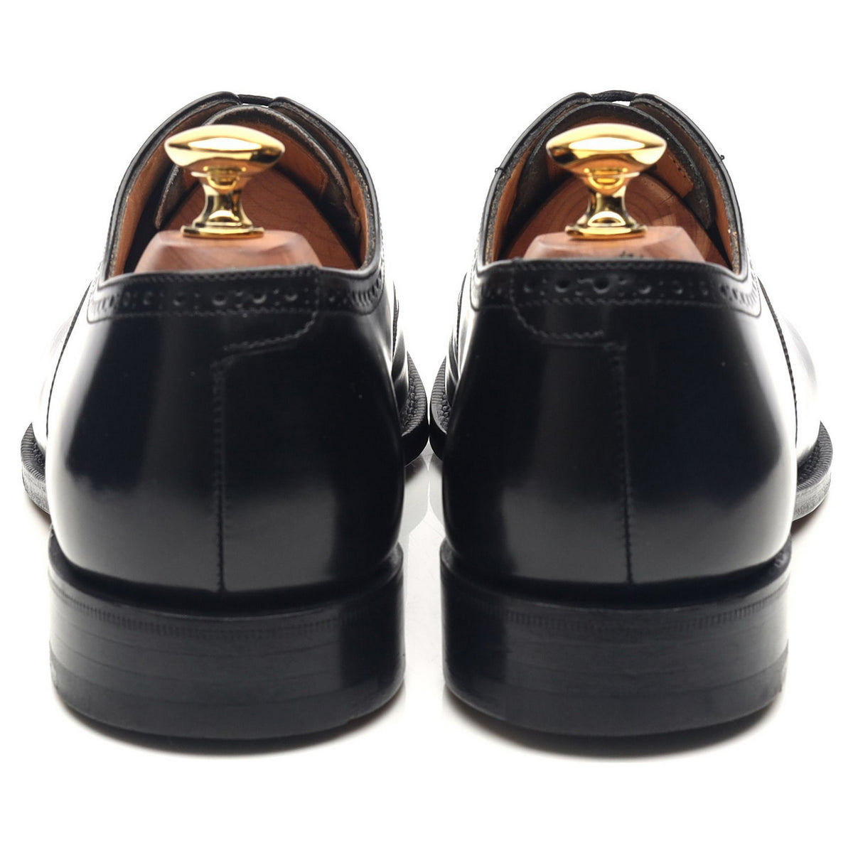 &#39;London&#39; Black Leather Oxford Semi Brogues UK 6 F