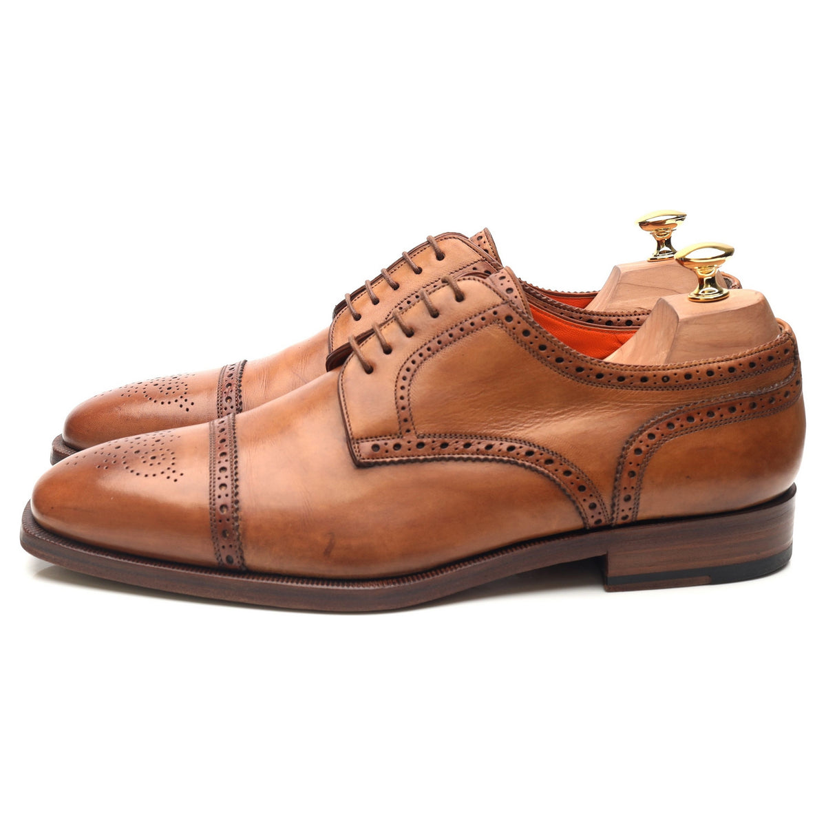 &#39;Malaga&#39; Brown Leather Derby Brogues UK 10 F