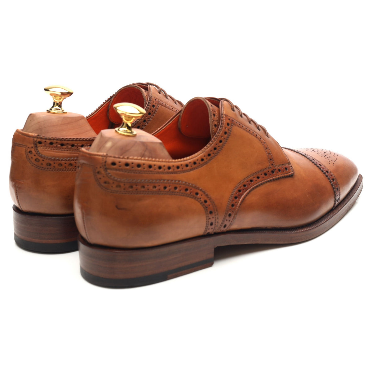 &#39;Malaga&#39; Brown Leather Derby Brogues UK 10 F
