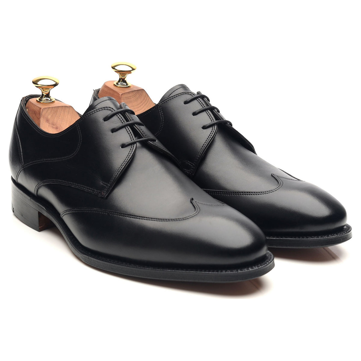 &#39;Newhaven&#39; Black Leather Derby UK 6 G