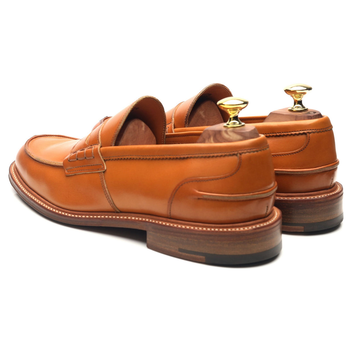 &#39;Jacob&#39; Tan Brown Leather Loafers UK 7