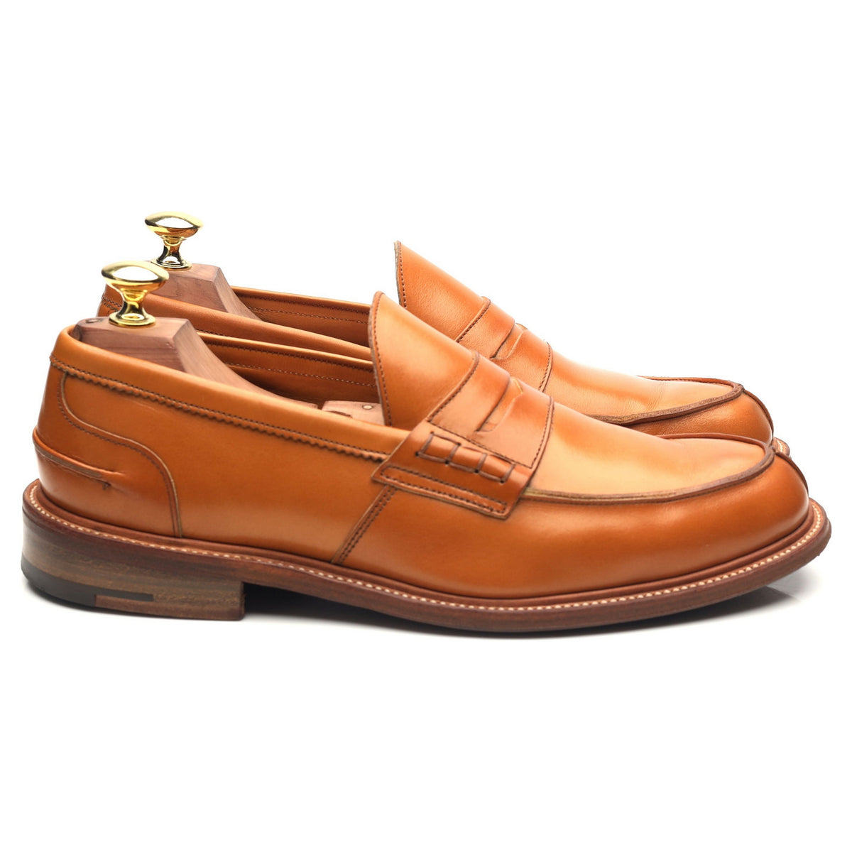 &#39;Jacob&#39; Tan Brown Leather Loafers UK 7
