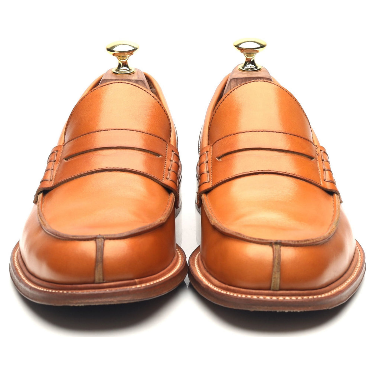 &#39;Jacob&#39; Tan Brown Leather Loafers UK 7