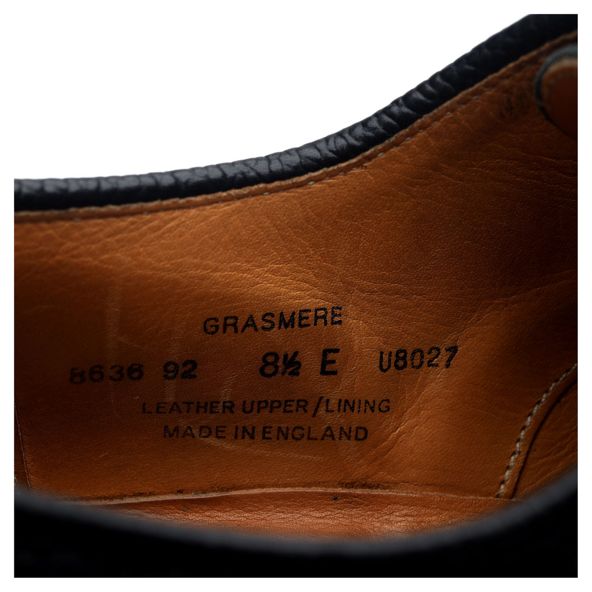 &#39;Grasmere&#39; Black Leather Derby UK 8.5 E